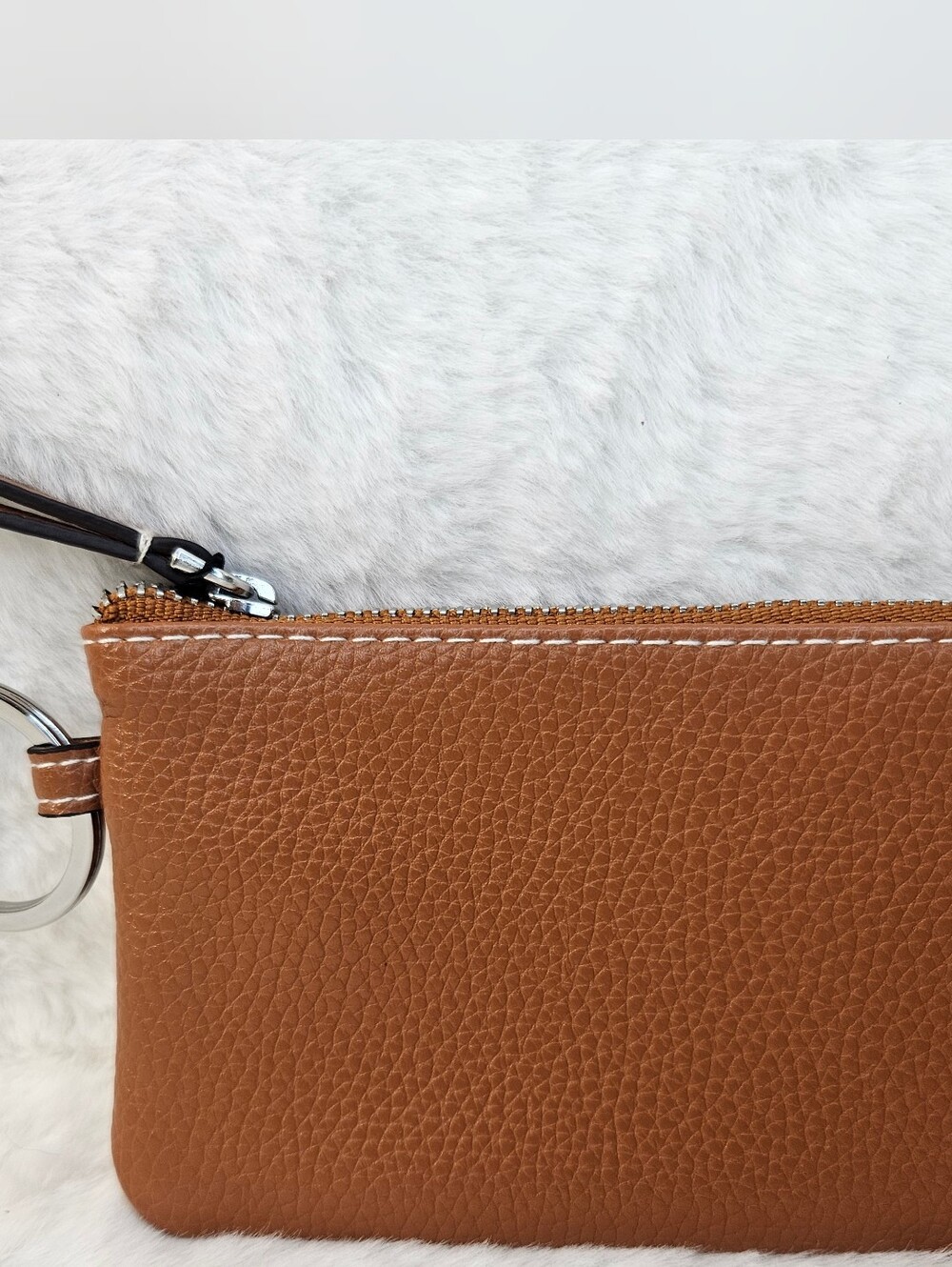Vera Bradley Leather ID Holder Key Pouch - Brown - Picture 3 of 6